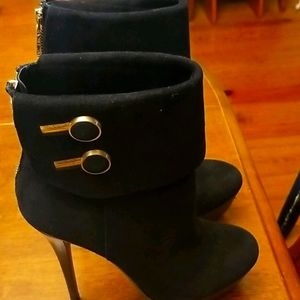 Black suede booties
